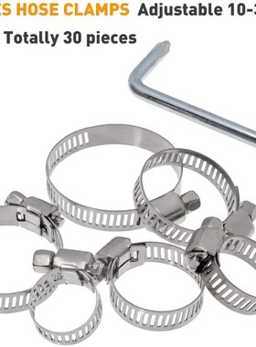 30pcs Adjustable Hose Hoop Stainless Steel Drive Hose Pipes