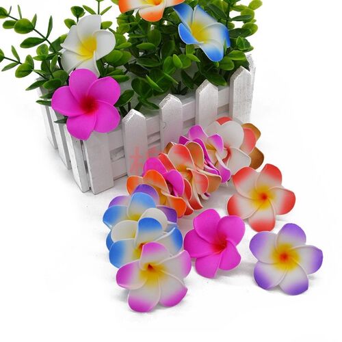 20Pcs Plumeria Hawaiian Foam Frangipani Flower Artificial Si