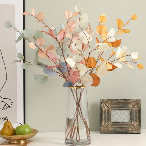 Autumn Artificial Plant Faux Leaves Eucalyptus Long Branch W