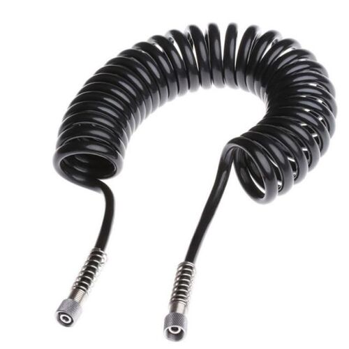 3M 4 x 6mm Flexible PU Recoil Hose Spring Tube Black 适用于