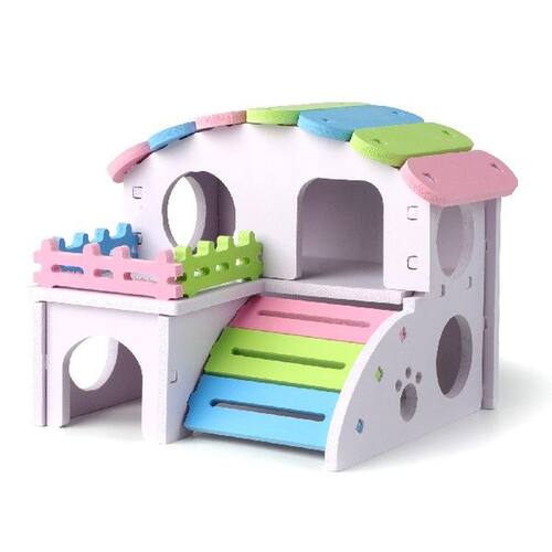 Wooden Hamster Nest Sleeping House Home Luxury Cage Pet DIY