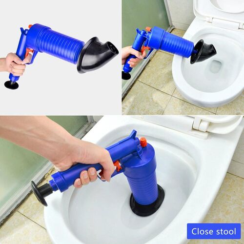 Dredge Plug Air Pump Pipe Plunger Toilet Drain Cleaner Sewe