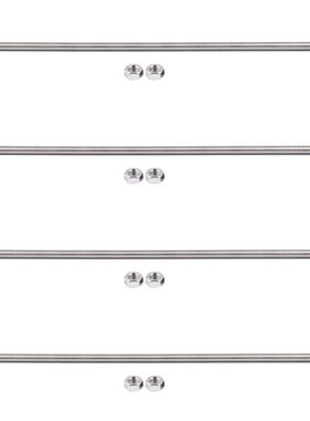4pcs 320mm x M8 Stainless Steel Thread Bar Stock Rod Silver
