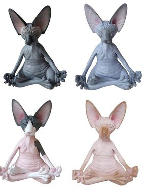 Resin Ornaments Creative Simulation Hairless Cat Sphinx Cat