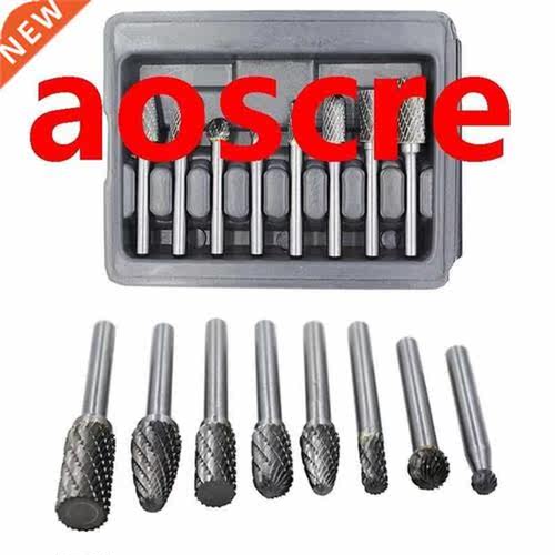 8Pcs Carbide Burr Set with 1/4 Inch(6.35mm) Shank Double Cut
