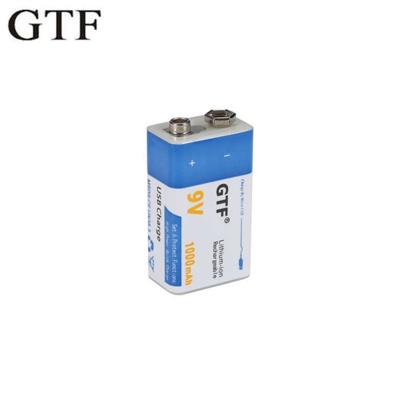 USB 9V 1000mAh Li-ion Rechargeable Battery USB lithium batte
