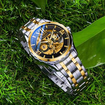 Fully automatic mechanical watch mens luminous belt steel b