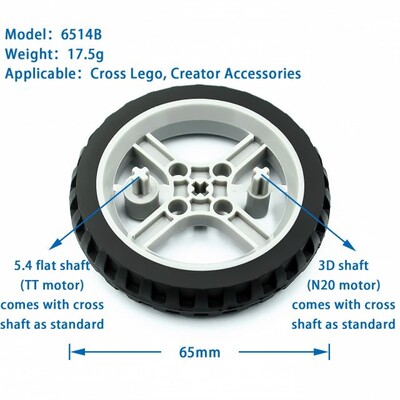 6514 TT motor free wheel cross shaft robot smart car narrow