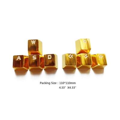 8Pcs Metal Keycaps WASD ARROW Zinc Alloy KeyCap Backlit Key