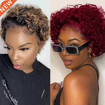 Highlight Wig Human Hair 99J 1B/27 Curly Human Hair Wigs Che