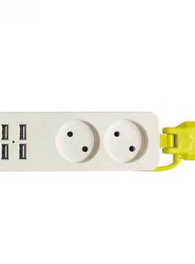 EU Plug Power Strip 4 USB Port Charger Socket, 1200W Multipl