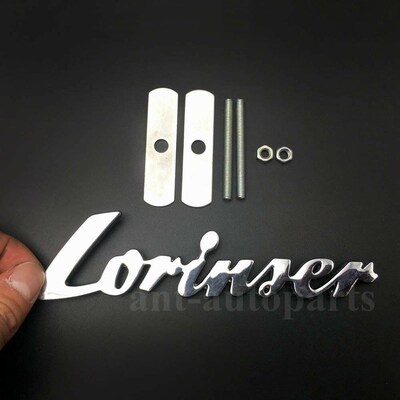 2pcs 3D Metal Lorinser Logo Car Front Grille Grill Badge Emb