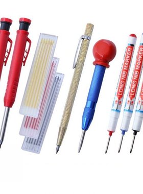 2Pcs Solid Carpenter Pencil With 18PCS Refills Woodworking S