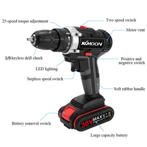 KKMoon 6V Electric Cordless Drill High-power Lithium Batter