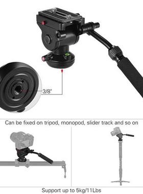 Video Fluid Head with Handle Quick Release Plates For Canon