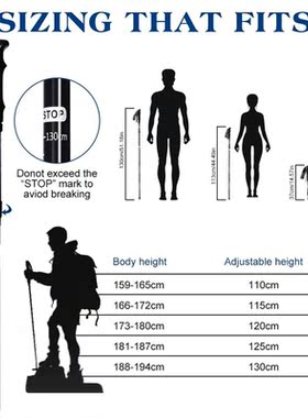 2Pcs Outdoor Walking Sticks Nordic Anti Shock Trekking Poles