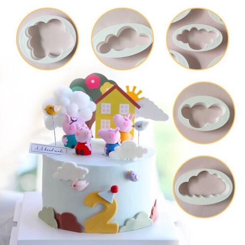 5Pcs/set Fondant Cutter Cloud Plastic Cake/cookie/buscuit Cu