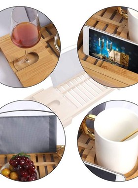 Extendable Bamboo Bathtub Tray Nonslip Bath Tray Spa Bathtub