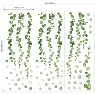 Green Large Size Watercolor Chlorophytum Wall Sticker Remova