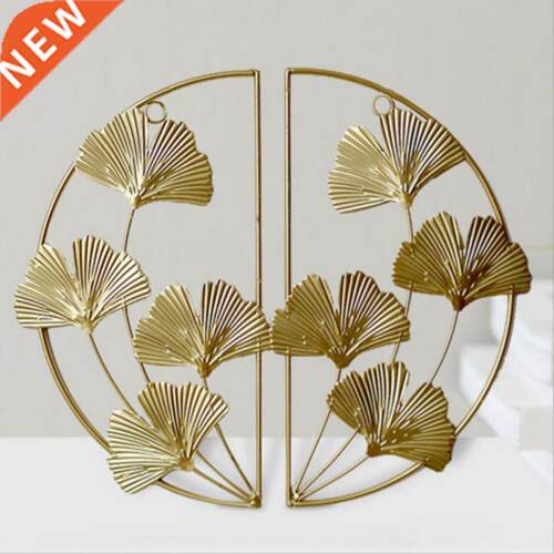 Nordic Ginkgo Leaf Wall Decor Ornament Wrought Iron Golden