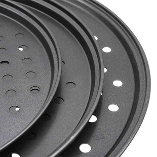 Nonstick Carbon Steel Pizza Crisper Trays Baking Pan with Ho