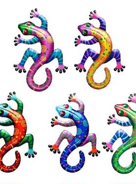 5PCS Rustproof Iron Gecko Metal Home Garden Wall Decoration