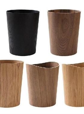 Creative Storage Wooden Trash Can Home Bucket Garbage Bin