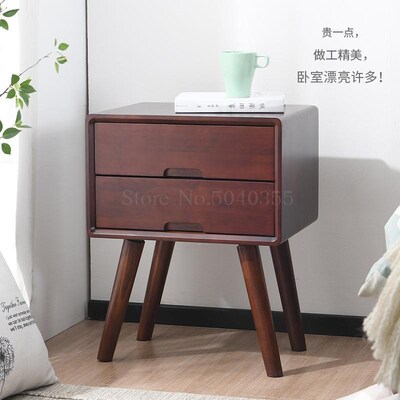 All solid wood bedside table pine Nordic simple modern Europ