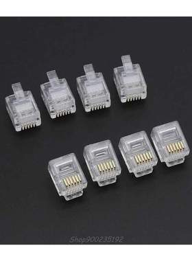 100pcs RJ12 6P6C Modular Cable He Telephone Connectors Cry
