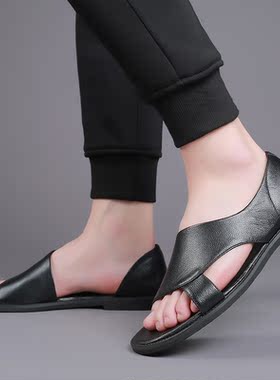 Summer Men Sandals High Qualit Leather Men's Cas