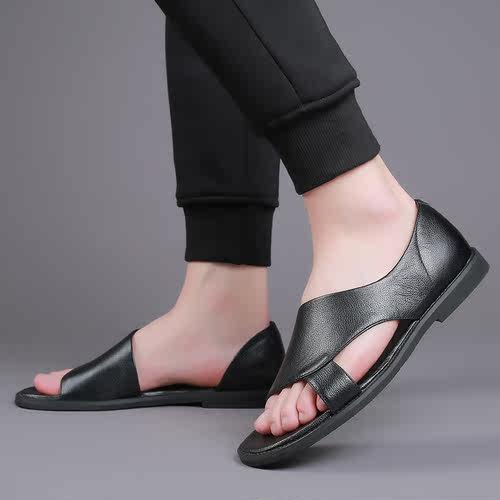 Summer Men Sandals High Qualit Leather Men's Cas