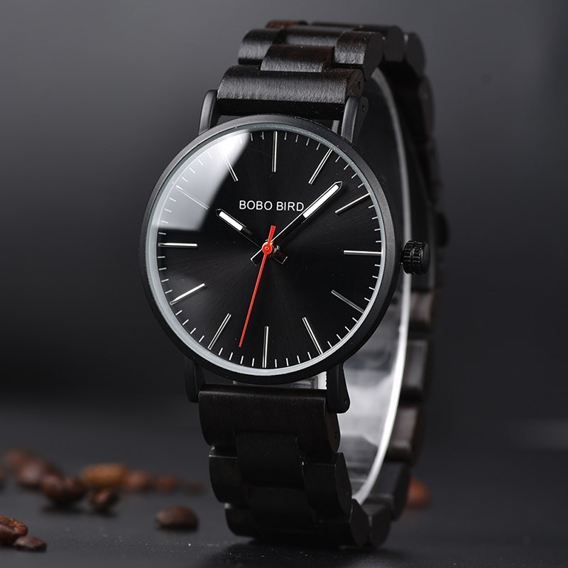 relogio masculino BOBO BIRD Wooden Men Wood  Male Quartz Wr