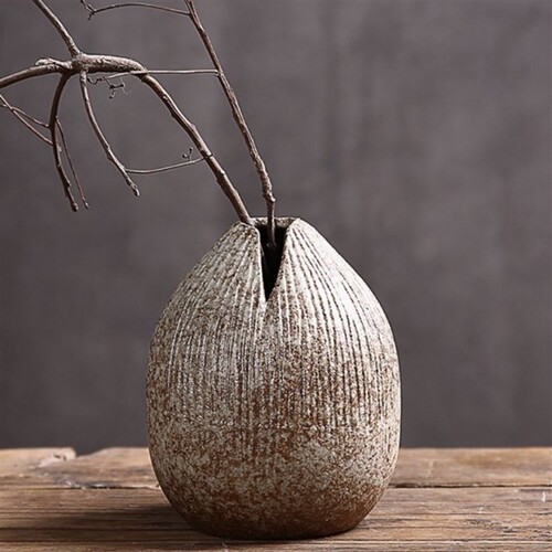 2022 New Clay Pottery Flower Vase, Decorative Vase for Home
