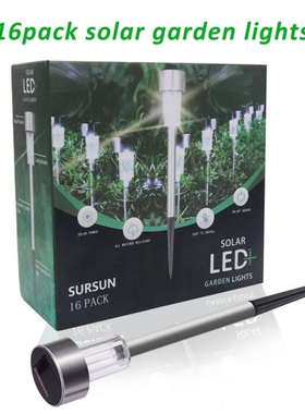 16PCS Solar Lawn Lamps Outdoor LED Solar Powered Pathway Lig