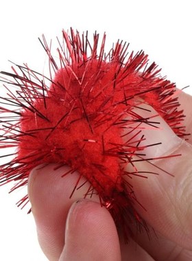 70pcs 3.5cm Glitzy Tinsel Sprayed Pompoms Balls Toys