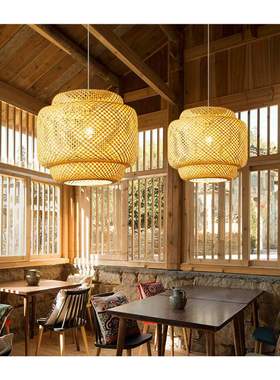 Chinese Style Pendant Light Handmake Bamboo Hanging Lamps fo