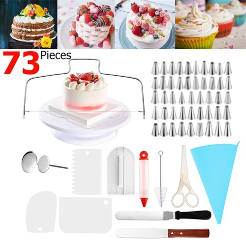 73pcs Cake Turntable Cake Decorating Tools Kit Rotary Table