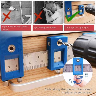 Furniture Adjustable Drilling Dowelling Hole Saw Locator Woo