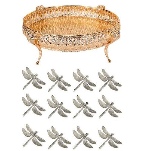 12 Pcs Dragonfly Napkin Rings, Zinc Alloy Napkin Buckle