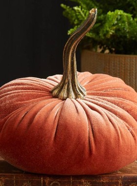 1 Pc Handmade Velvet Pumpkins Decor Super Soft Stuffed Pumpk