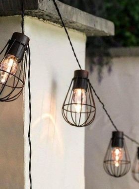 300cm LED Solar Outdoor Hanging Iron Light String Courtyard