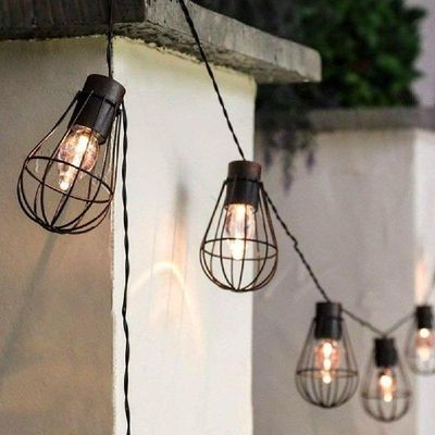300cm LED Solar Outdoor Hanging Iron Light String Courtyard