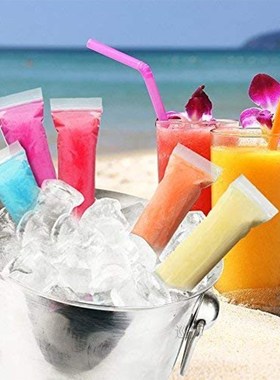 200PCs Disposable Ice Popsicle Molds Bags Zip-Lock Pouch Fre