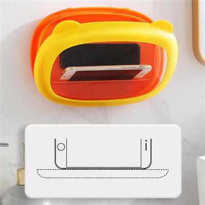 Bathroom Toilet Cell Phone Holder Wall Mounted Soap Bracket