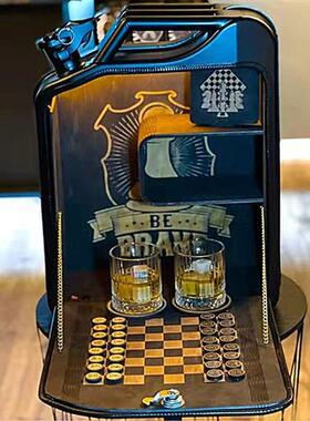 Whiskey Bar Cabinet Set Personalized Small Bar Gasoline