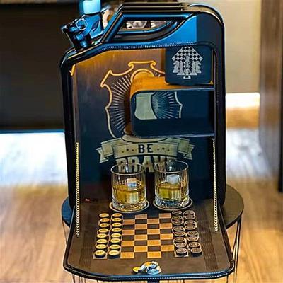 Whiskey Bar Cabinet Set Personalized Small Bar Gasoline