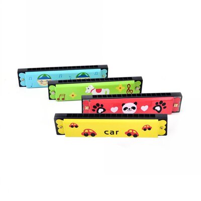 Music Teaching Tools Wooden 16-hole Harmonica Kids Children