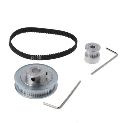 1 Set GT2 Timing Belt Closed-loop 200mm Pulley 20 Teeth and