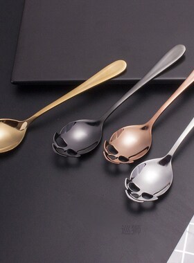 4pcs/lot Skull Spoon Coffee Teaspoon whipped coffee Steel Mi