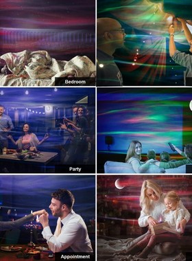 Aurora Star Lights Laser Galaxy Starry Sky Ocean Wave Projec